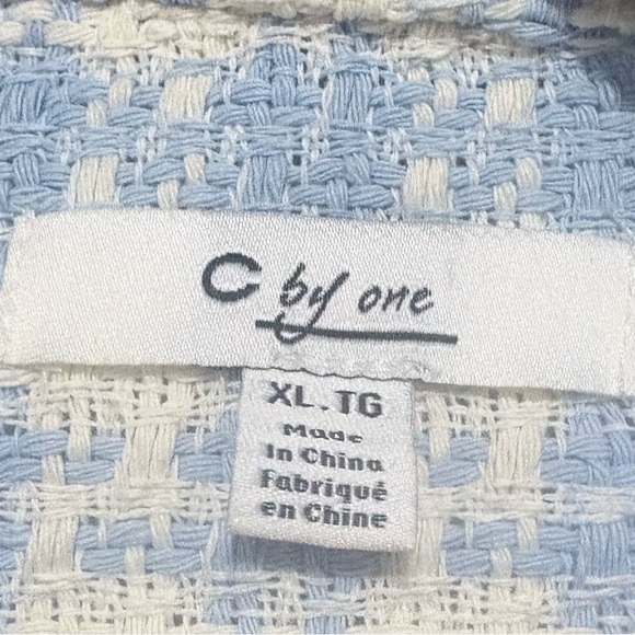 C by One Blue and White Tweed Shacket or Blazer Size XL - Picture 3 of 5